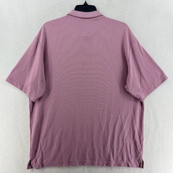 Jamaica Jaxx Polo Shirt Mens XL Purple Pink Striped Short Sleeves Pullover Golf - Picture 2 of 12
